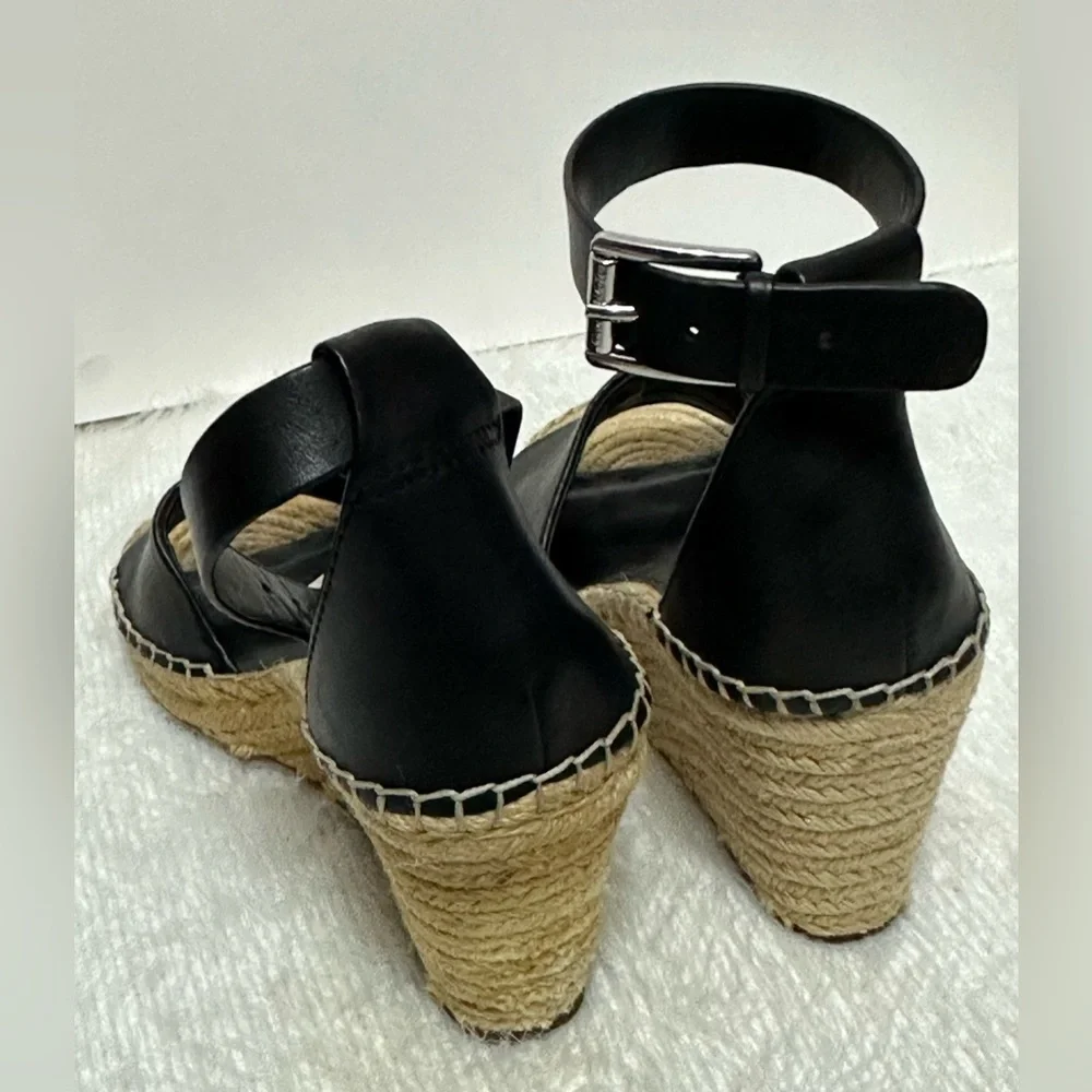 Vince Camuto Black Espadrille Sandals with Ankle Strap 💛🖤